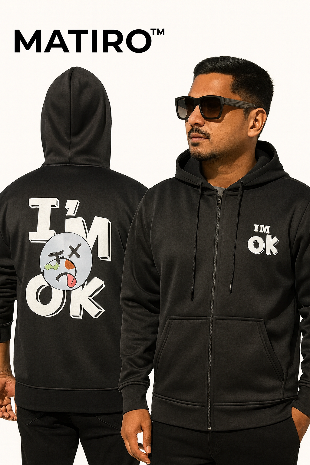 Hoodie Zipper Front Back Hd Print