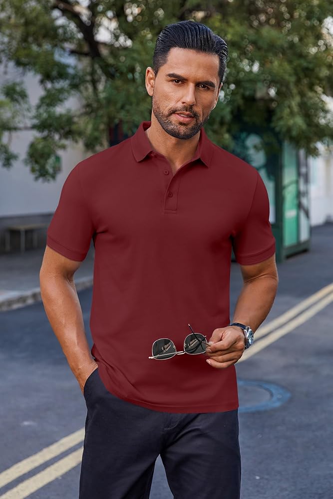 POLO NECK WRINKLE FREE T-SHIRT