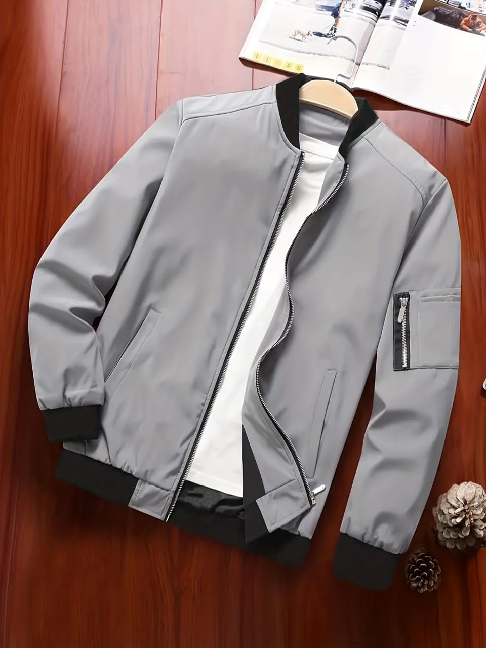 Bobmer Jacket Casual wear Standing Collar Full Sleeve Latest Stylish Jacket For Men