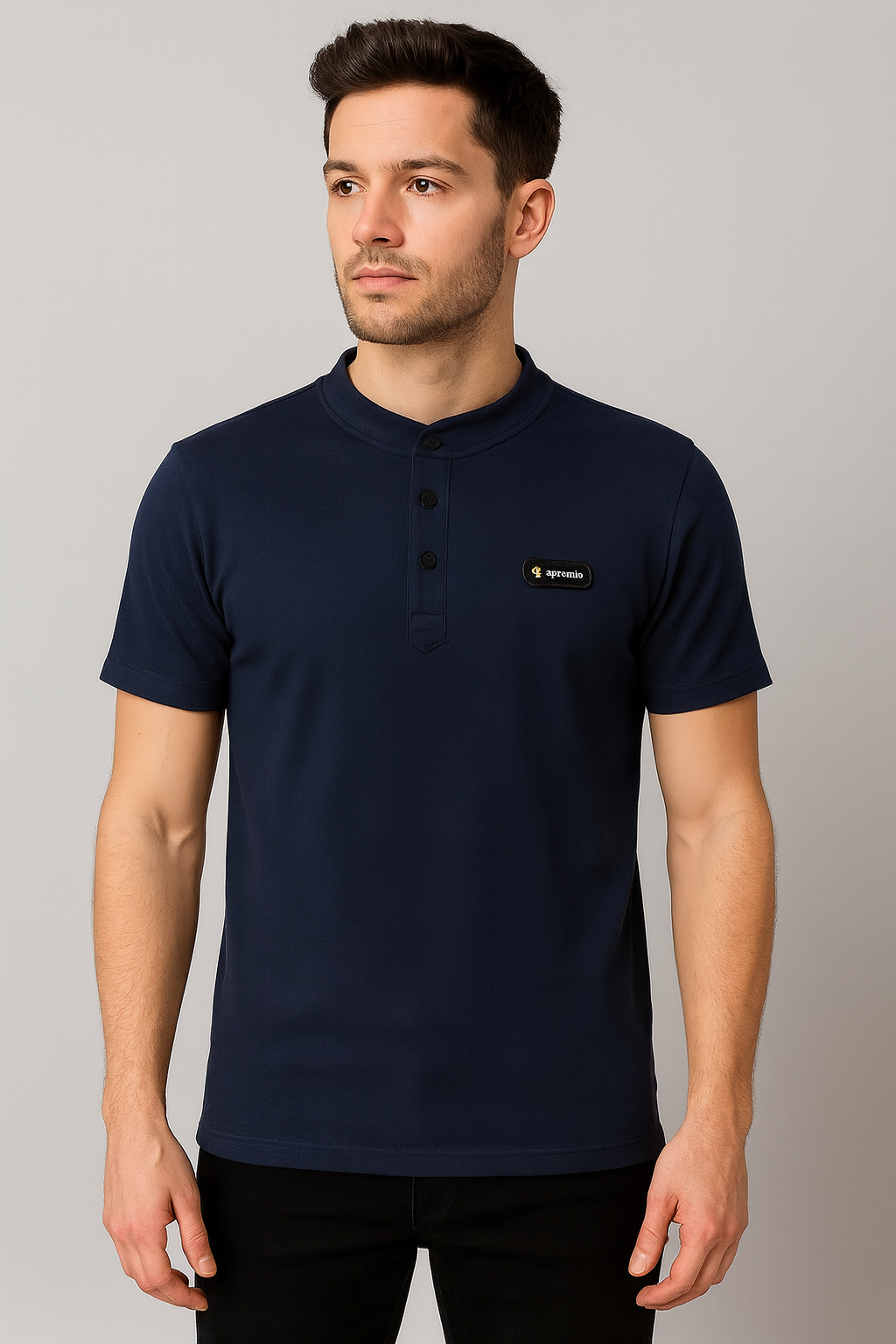 STAND COLLAR T-SHIRT