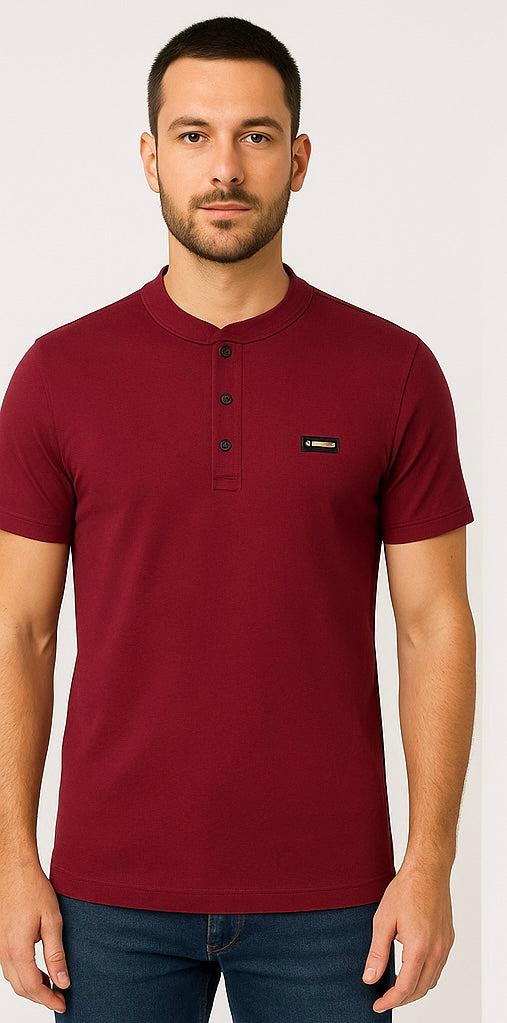 STAND COLLAR T-SHIRT
