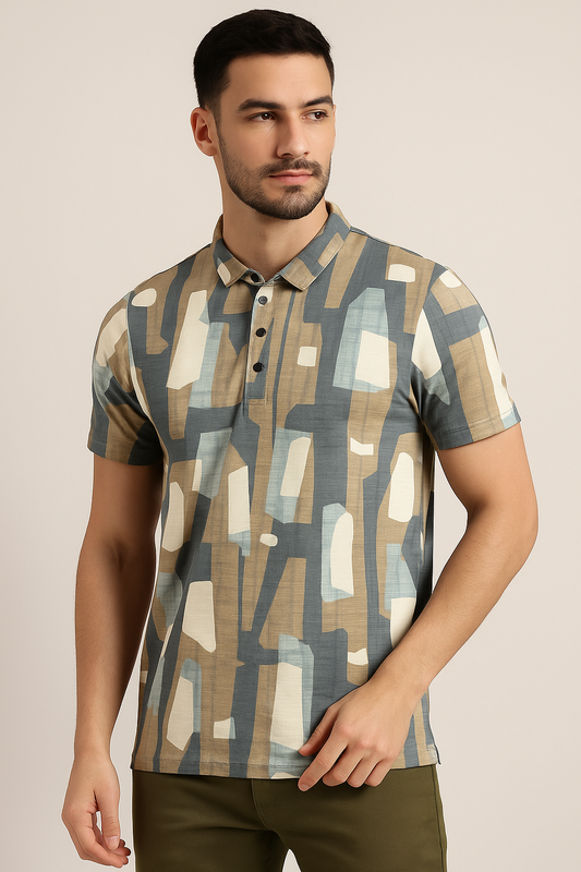 PRINTED POLO TISHRT