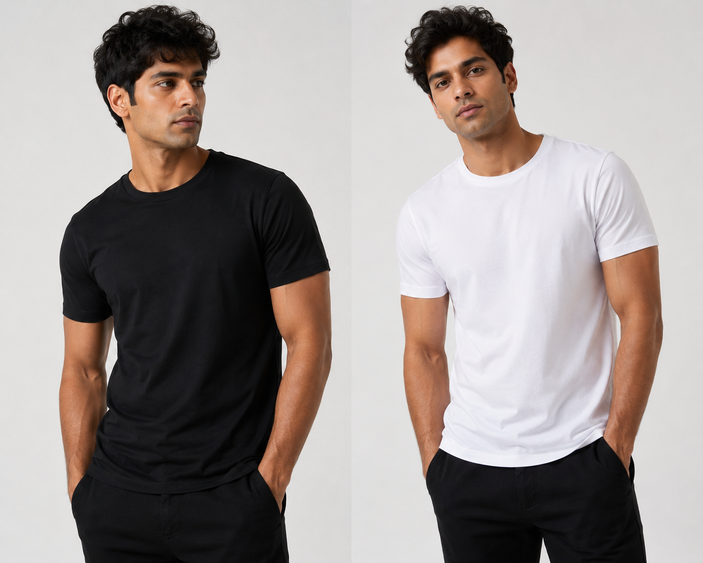 ROUND NECK COMBO TISHRT