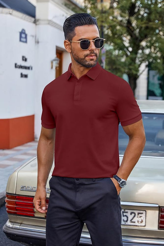 POLO NECK WRINKLE FREE T-SHIRT