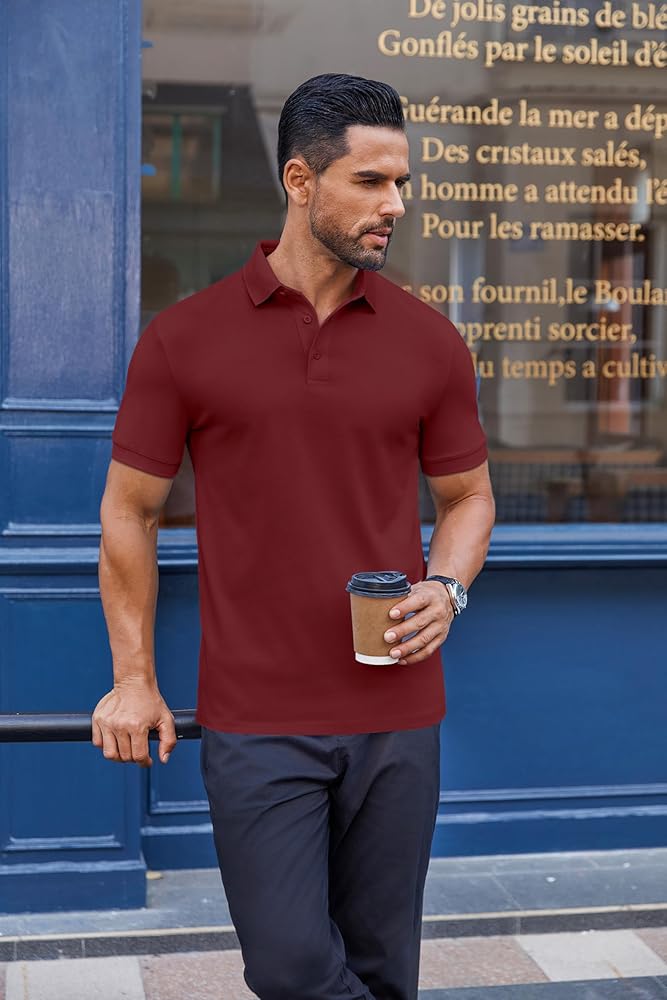 POLO NECK WRINKLE FREE T-SHIRT