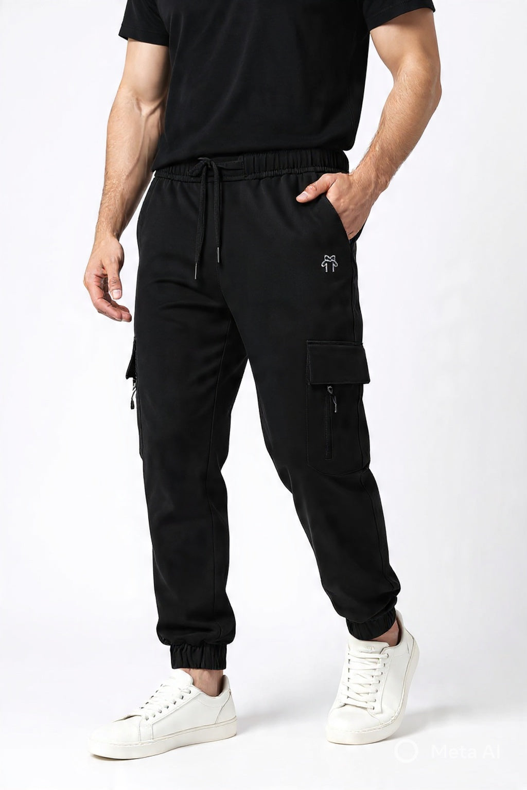 Men’s  Cargo Jogger Pants | Premium Stretch Fabric | Side Zip Pocket | Elastic Ankle Fit