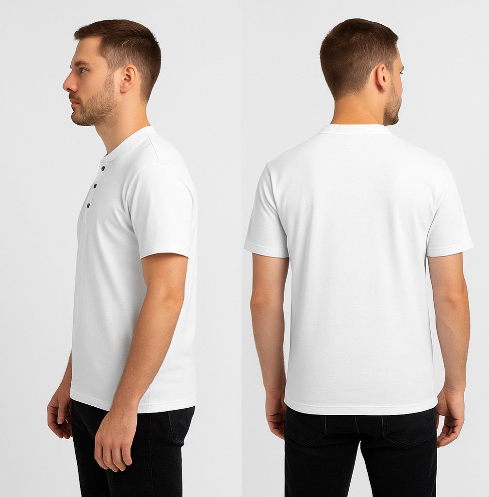 STAND COLLAR WHITE T-SHIRT