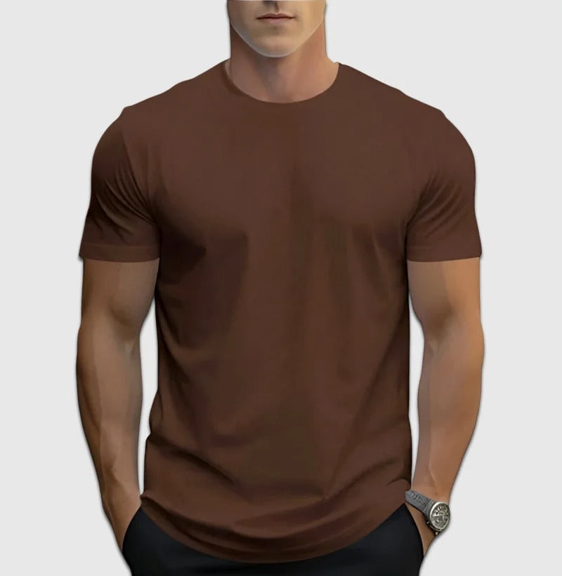 Men’s Brown Half Sleeve Round Neck Plain T-Shirt