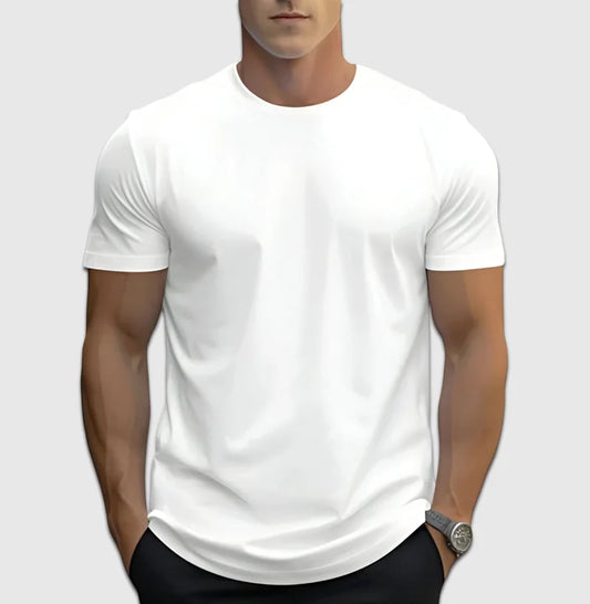 Men’s White Half Sleeve Round Neck Plain T-Shirt